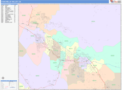 Coachella Valley Wall Map Color Cast Style 2024